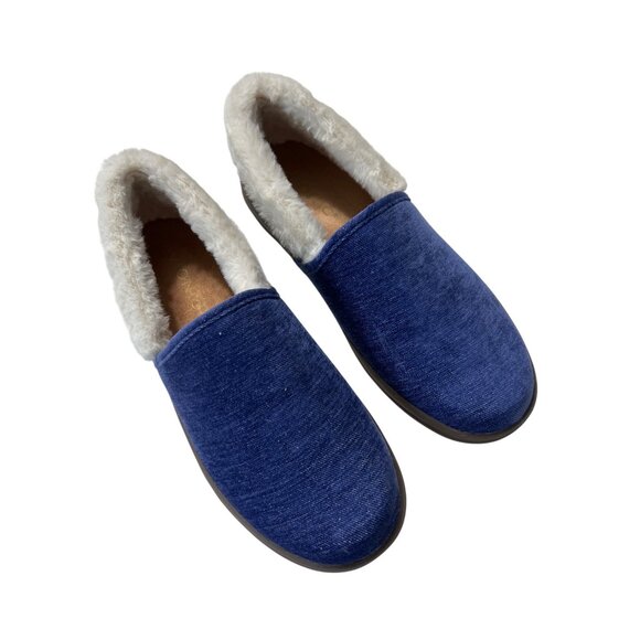 Vionic Womens Faux Fur Lined Slippers Blue Size 7.5 - Picture 2 of 9